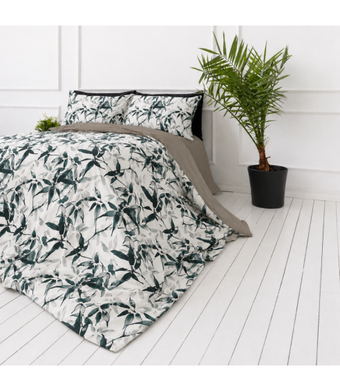 Sateen Bedding Set „Nature’s Sketch“. Satin bedding sets