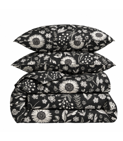 Sateen Bedding Set „Night Flowers“. Satin bedding sets
