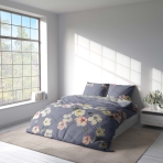 Sateen Bedding Set „Petals“. Gray bedding sets, 140x200 cm, 200x200 cm, 200x220 cm