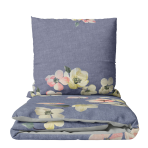 Sateen Bedding Set „Petals“. Gray bedding sets, 140x200 cm, 200x200 cm, 200x220 cm