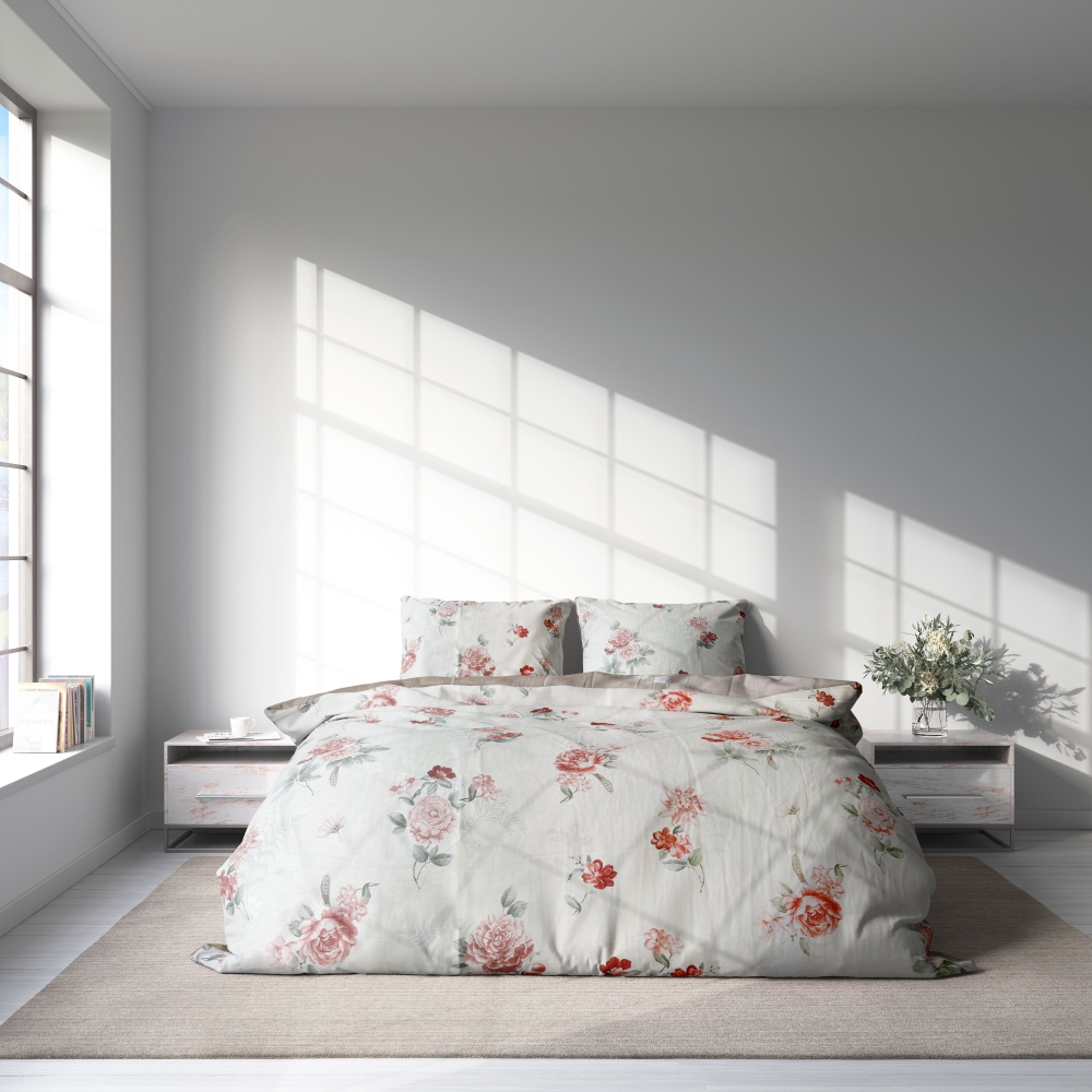 Sateen Bedding Set „Pure Romance“. Bedding sets with plants, 200x220 cm