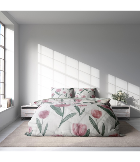 Sateen Bedding Set „Tuliplace“. Satin bedding sets