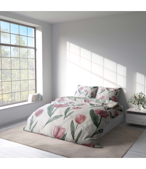 Sateen Bedding Set „Tuliplace“. Satin bedding sets