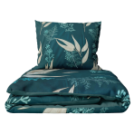 Bedding Set „Verdure“. Bedding sets with plants, 140x200 cm, 200x200 cm, 200x220 cm. Dark green bedding set with graceful floral elements, ideal for enhancing your bedroom with a nature-inspired elegance.