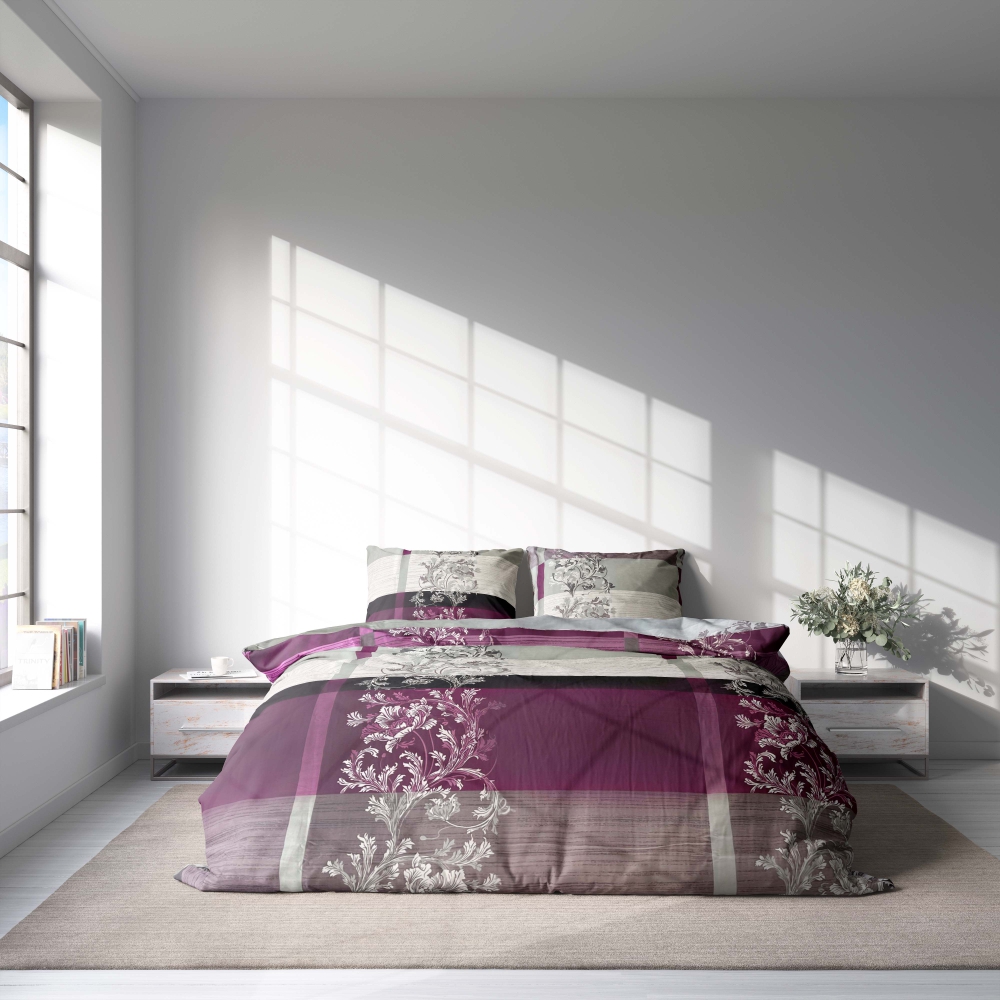 Sateen Bedding Set „Wonderland“. Bedding sets with plants, 140x200 cm, 200x200 cm, 200x220 cm