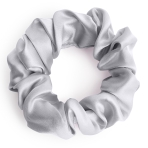 Silk hair scrunchies "Platinum". Jewelry. Light grey silk scrunchie with smooth finish.