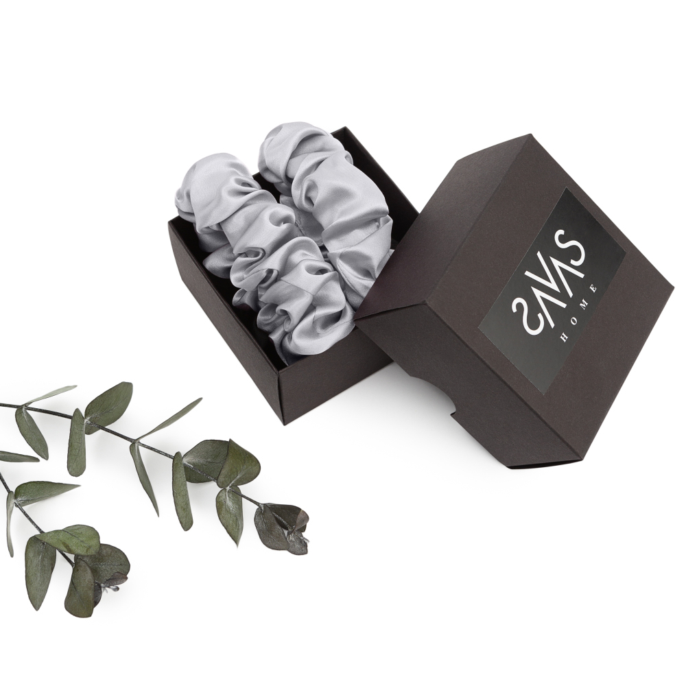 Silk hair scrunchies "Platinum". Jewelry. Stylish and gentle silk scrunchie for daily wear.