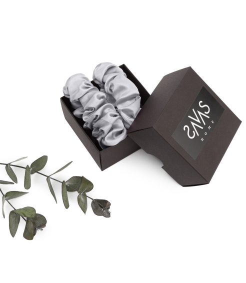 Silk hair scrunchies "Platinum". Hair scrunchies