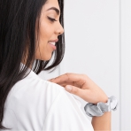 Silk hair scrunchies "Platinum". Jewelry. Elegant silk hair tie in a soft grey tone.