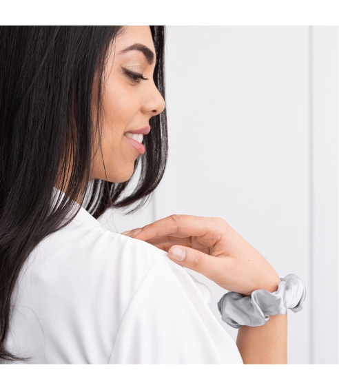 Silk hair scrunchies "Platinum". Hair scrunchies