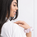 Silk hair scrunchies "Luxe Pink". Jewelry. Pastel pink silk scrunchie in solid color design