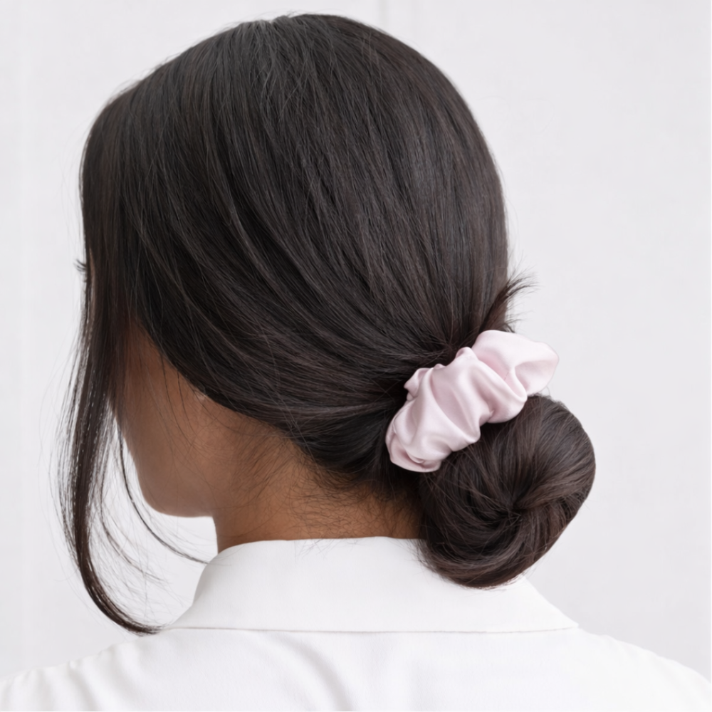 Silk hair scrunchies "Luxe Pink". Jewelry