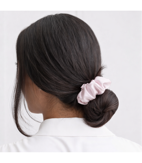Silk hair scrunchies "Luxe Pink". Hair scrunchies