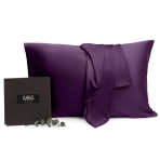 Silk pillowcase "Heather". Pillowcases 50x60. Luxurious dark purple silk pillowcase, incredibly soft and smooth, perfect for a comfortable and elegant night's sleep.
