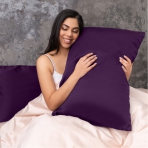 Silk pillowcase "Heather". Pillowcases 50x60. Elegant dark purple silk pillowcase, designed to be soft and smooth, ensuring a luxurious feel and a great night's rest.
