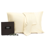 Silk pillowcase „Cream“. Pillowcases 50x60. Cream-colored silk pillowcase with a gift box.