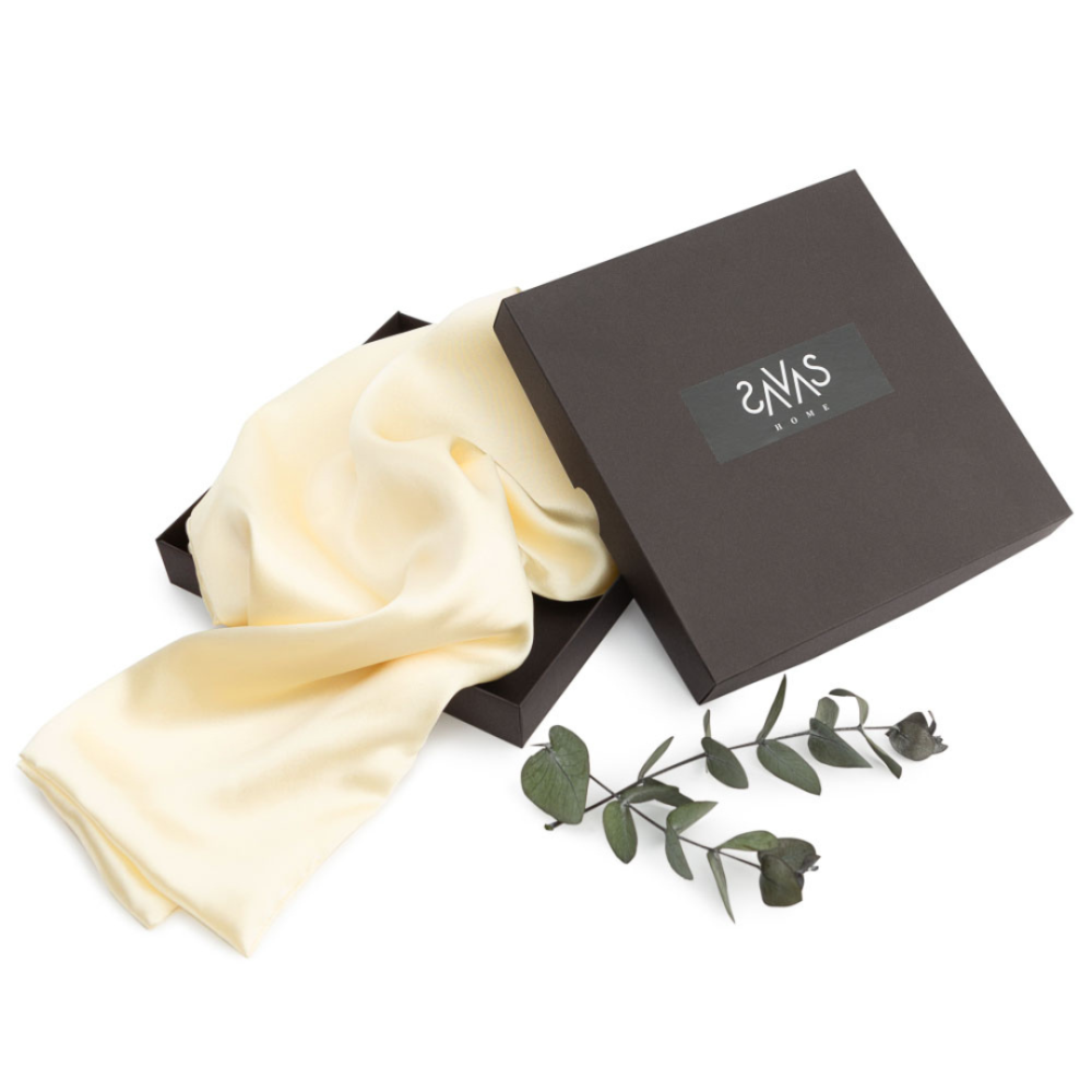 Silk pillowcase „Cream“. Pillowcases 50x60. Naturally colored silk pillowcase – perfect for gifting.