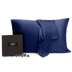 Silk Pillowcase "Indigo". Pillowcases 50x60. Dark blue silk pillowcase, smooth and elegant, designed for a cool and luxurious sleep experience.