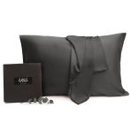 Silk Pillowcase "Iron". Pillowcases 50x60. Luxurious dark grey silk pillowcase, incredibly soft and smooth, perfect for a comfortable and elegant night's sleep.
