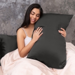 Silk Pillowcase "Iron". Pillowcases 50x60. Elegant dark grey silk pillowcase, designed to be soft and smooth, ensuring a luxurious feel and a great night's rest.