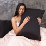 Silk Pillowcase „Obsidian Silk“. Pillowcases 50x70. High-quality black silk pillowcase that provides exceptional comfort and a pleasant touch.