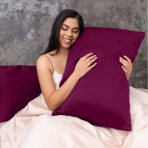 Silk Pillowcase „Sangria“. Pillowcases 50x60. Deep sangria color silk pillowcase with silky sheen