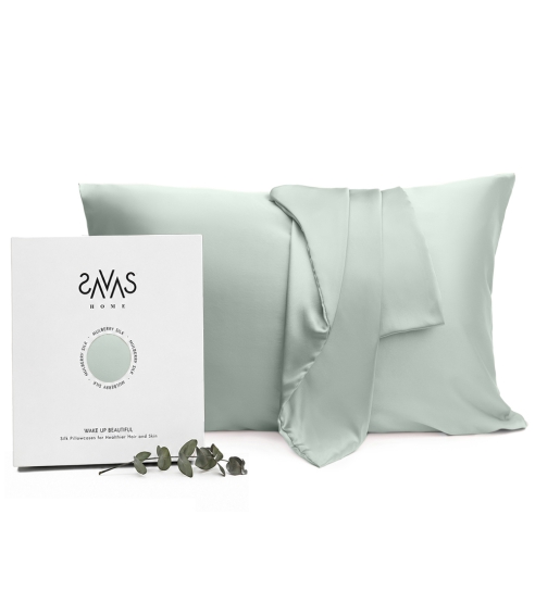 Silk Pillowcase „Spearmint“. Silk bedding sets