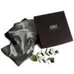 Silk Pillowcase „Storm“. Pillowcases 50x60. Luxurious grey silk pillowcase, offering comfort and style with a sleek, silky texture for restful nights.