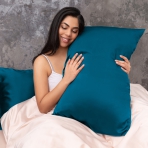 Silk Pillowcase „Turquoise“. Pillowcases 50x60. Soft turquoise silk pillowcase, adding opulence to your bed.