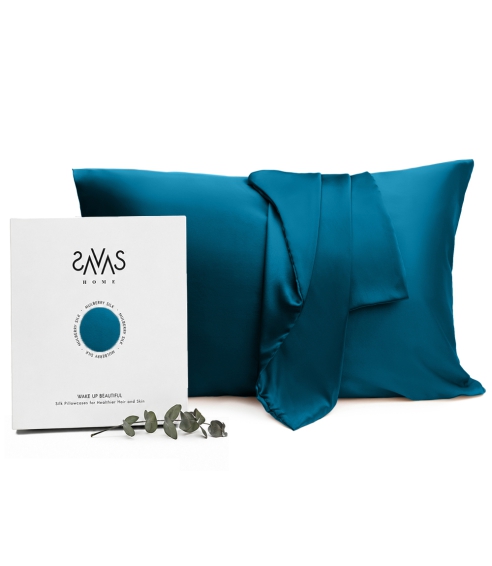 Silk Pillowcase „Turquoise“. Silk pillowcases
