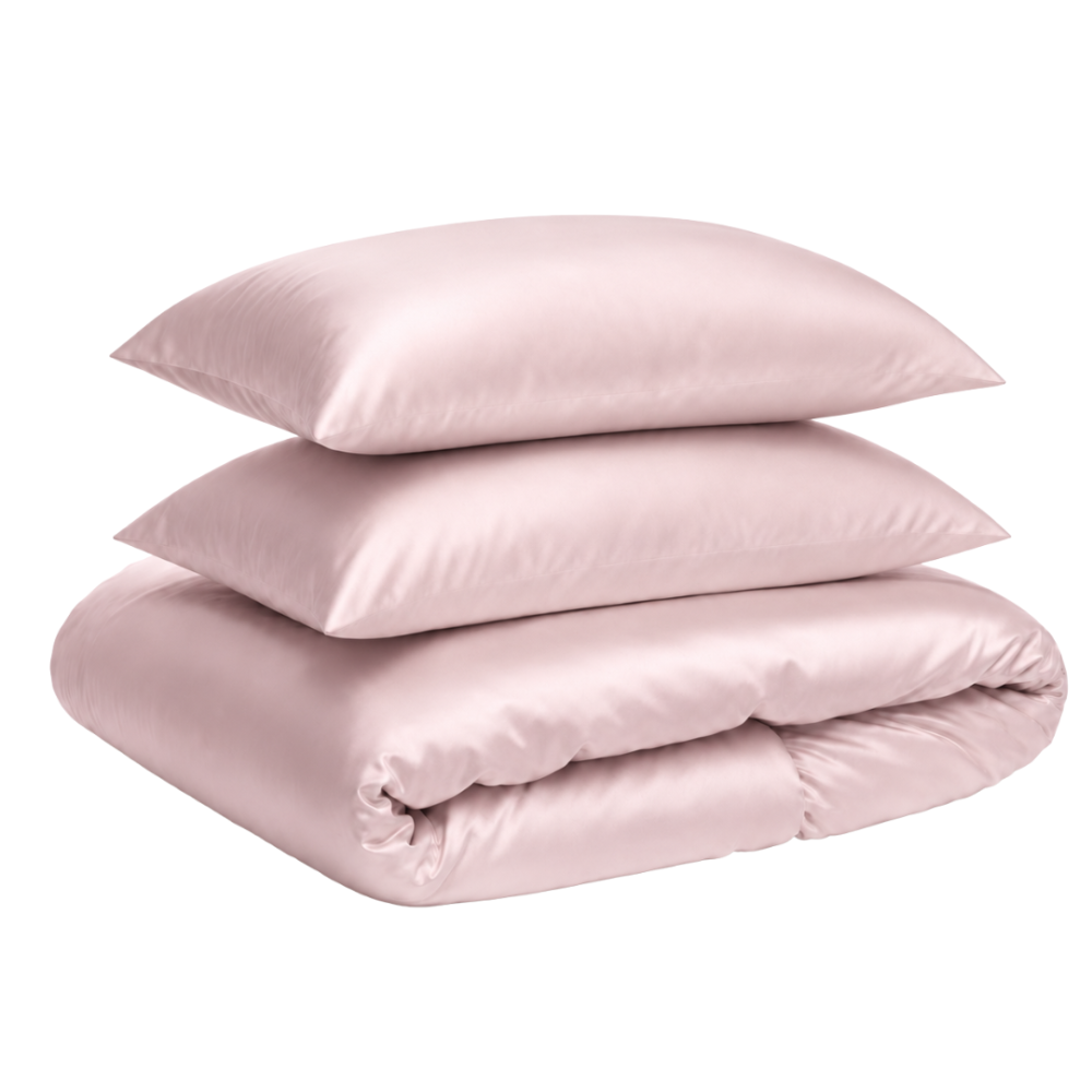 Silk bedding set „Antico Silk“. Bedding sets, 200x200 cm, 200x220 cm. Light pink silk bedding set with a glossy surface Silk bedding set „Antico Silk“. Bedding sets, 200x200 cm, 200x220 cm. Light pink silk bedding set with a glossy surface