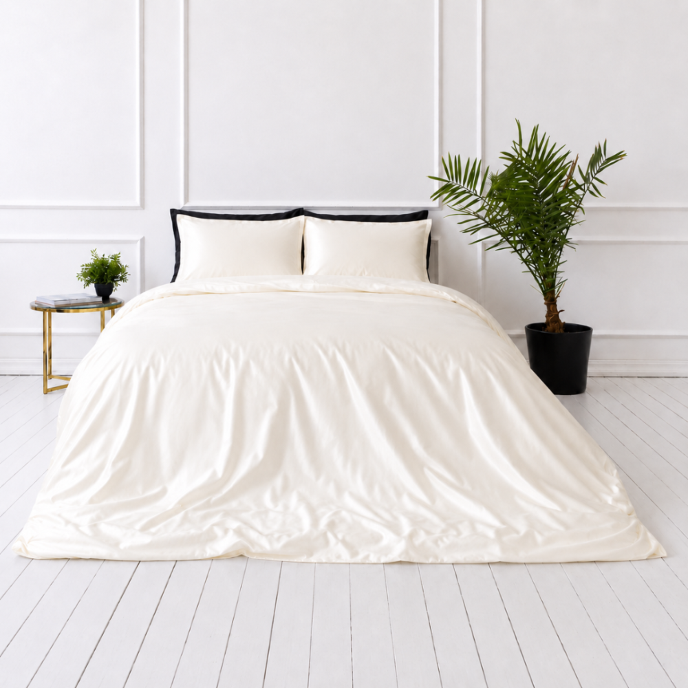 Silk bedding set „Pearl White Silk“. Bedding sets, 200x200 cm, 200x220 cm. Warm creamy luxurious bedding set. Silk bedding set „Pearl White Silk“. Bedding sets, 200x200 cm, 200x220 cm. Warm creamy luxurious bedding set.