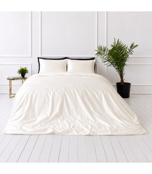 Silk bedding set „Pearl White Silk“. Bedding sets 200x220