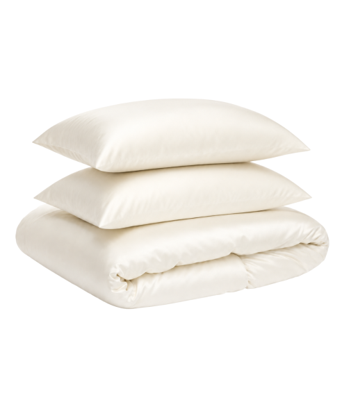 Silk bedding set „Pearl White Silk“. Bedding sets 200x220