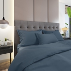 Tencel Bedding Set „Blue“. Silk bedding sets, 200x220 cm. Comfortable blue bedding set.