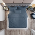 Tencel Bedding Set „Blue“. Silk bedding sets, 200x220 cm. Blue bedding with subtle textured surface.