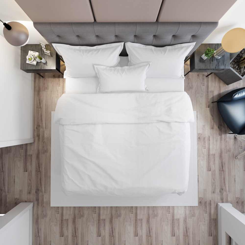 Tencel Bedding Set „White“. Silk bedding sets, 200x220 cm. Minimalist solid-color white lyocell bedding set.