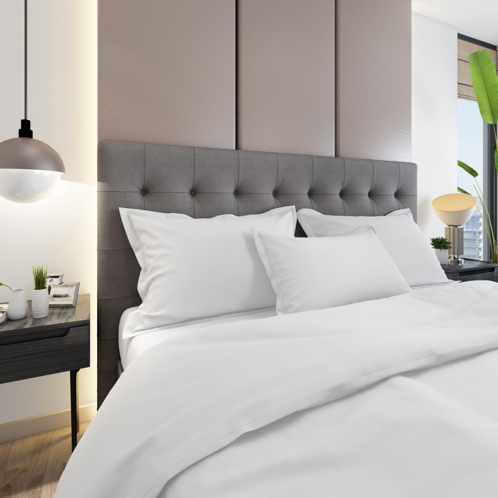 Tencel Bedding Set „White“. Silk bedding sets, 200x220 cm. Soft and luxurious white lyocell bedding set.