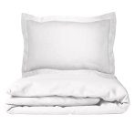 Tencel Bedding Set „White“. Silk bedding sets, 200x220 cm. White lyocell bedding set with pillowcase.