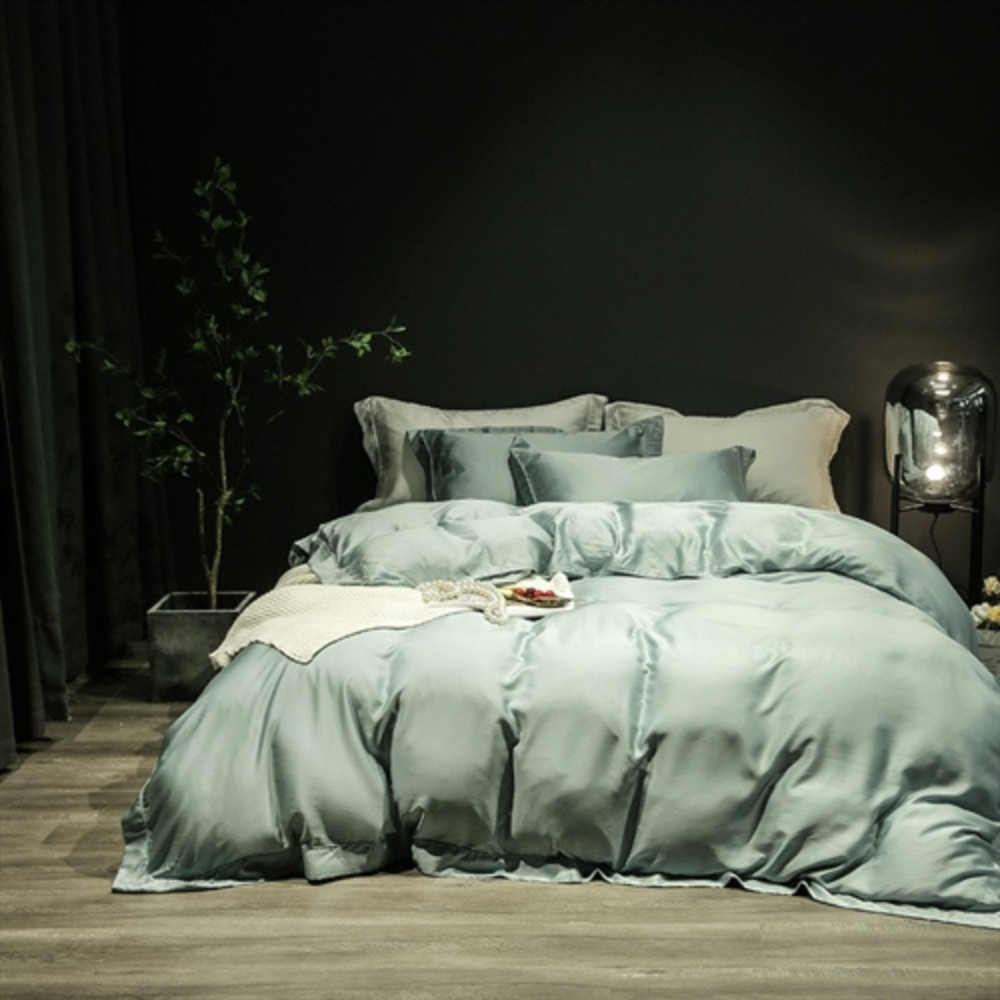 Tencel Bedding Set „Mintscape“. Lyocell bedding sets, 200x230 cm. Elegant and soft lyocell bedding set in mint shade.