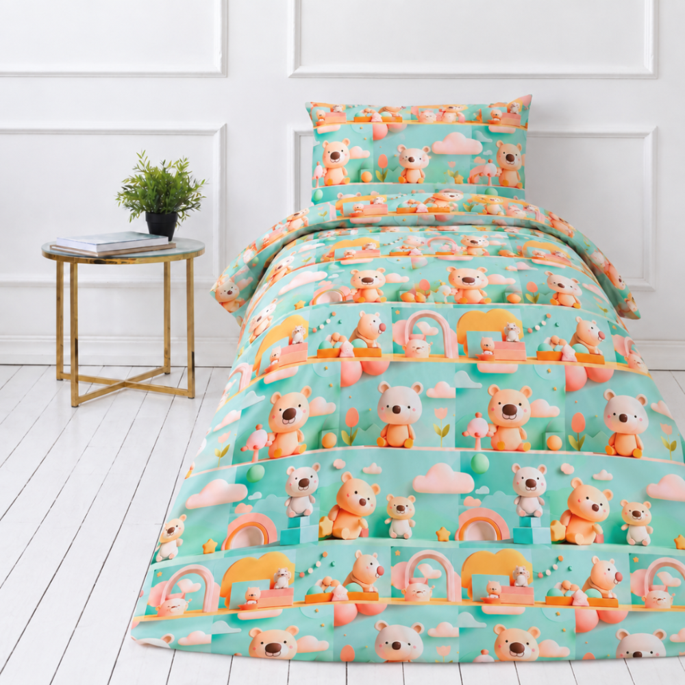 Bedding Set „Bear Adventure“. Bedding sets 155x200, 140x200 cm, 150x200 cm, 160x200 cm Bedding Set „Bear Adventure“. Bedding sets 155x200, 140x200 cm, 150x200 cm, 160x200 cm