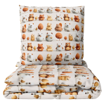 Bedding Set „Besties“. Bedding sets 155x200, 140x200 cm, 150x200 cm, 160x200 cm. Cream bedding set with brown, beige and grey bear pattern. Bedding Set „Besties“. Bedding sets 155x200, 140x200 cm, 150x200 cm, 160x200 cm. Cream bedding set with brown, beige and grey bear pattern.