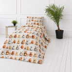 Bedding Set „Besties“. Bedding sets 155x200, 140x200 cm, 150x200 cm, 160x200 cm. Children's bedding set featuring brown, grey and cream-colored bears. Bedding Set „Besties“. Bedding sets 155x200, 140x200 cm, 150x200 cm, 160x200 cm. Children's bedding set featuring brown, grey and cream-colored bears.