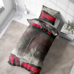 Children’s Bedding Set “Sports Cars”. Microfiber bedding sets, 140x200 cm. Dynamic bedding set in dark grey with eye-catching red sports cars, bringing speed and excitement to your bedroom decor.