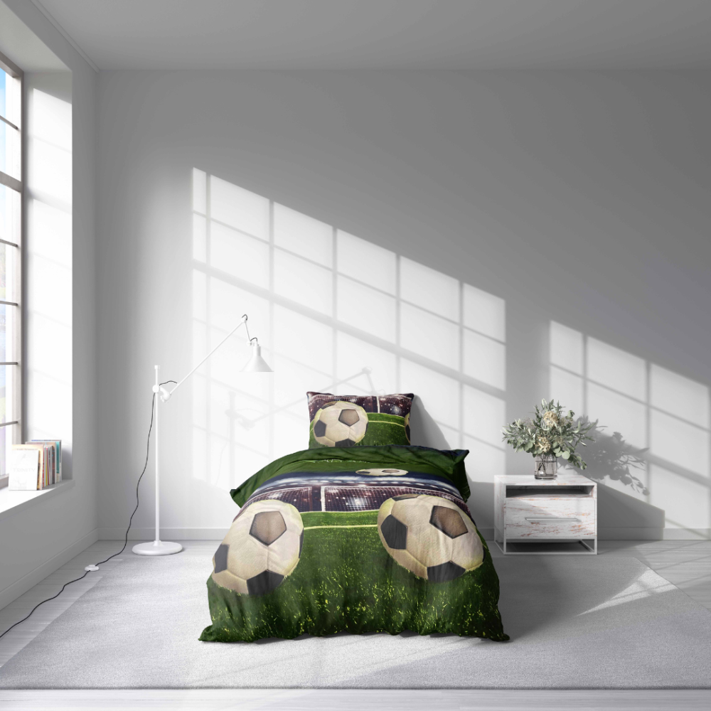 Children’s Bedding Set “Ultimate Goal”. Green bedding set, 140x200 cm