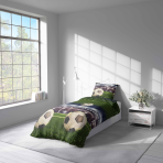 Children’s Bedding Set “Ultimate Goal”. Green bedding set, 140x200 cm
