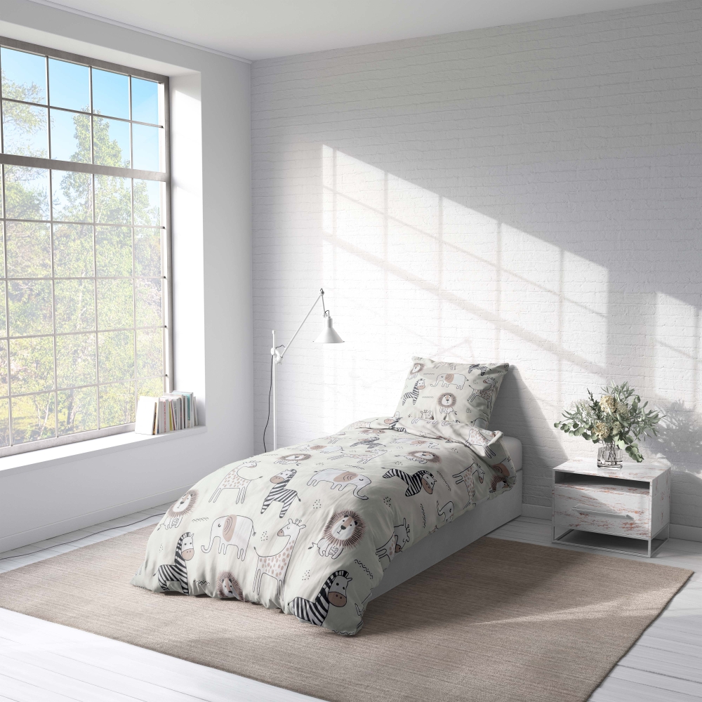 Kids’ bedding “Zoo”. Microfiber bedding sets, 140x200 cm