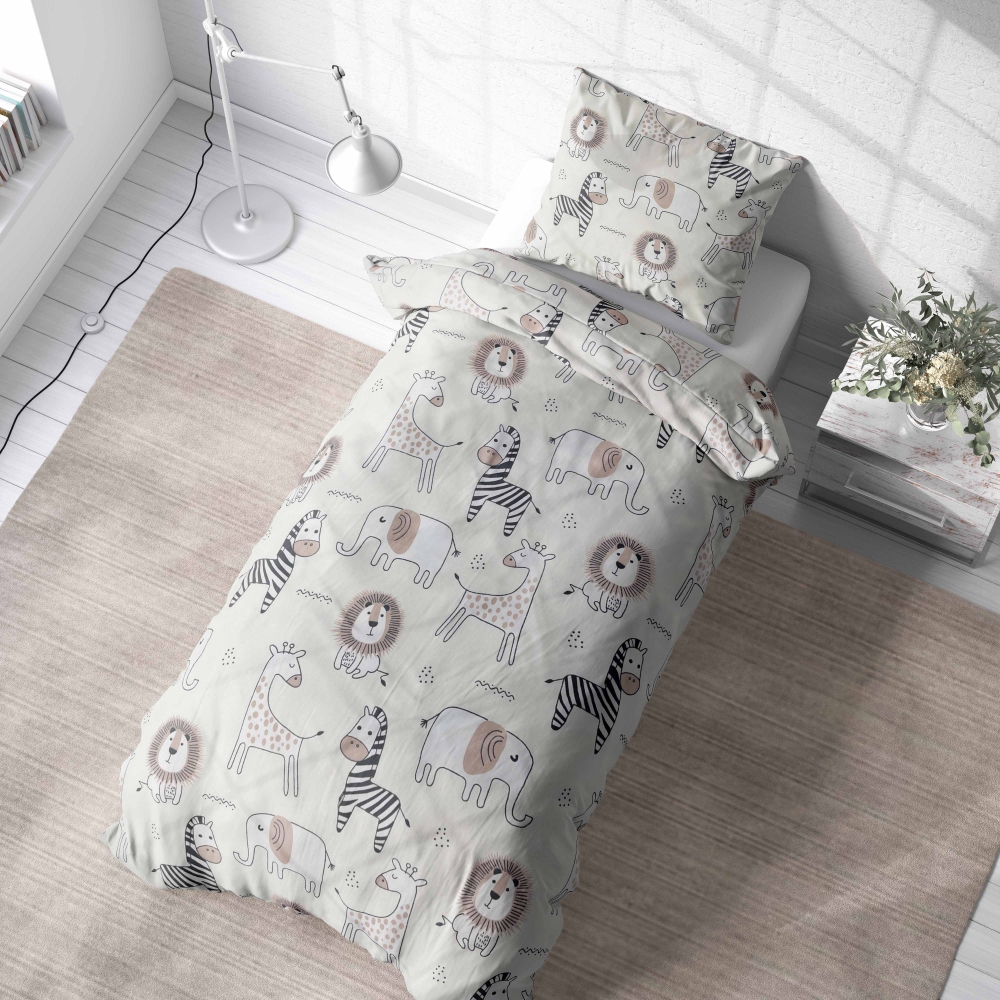 Kids’ bedding “Zoo”. Microfiber bedding sets, 140x200 cm