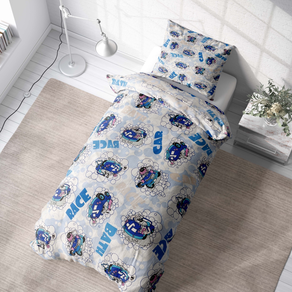 Children’s Bedding Set „Bath blue”. Kids bedding, 140x200 cm