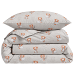 Children’s Bedding Set „Bear“. Bedding sets 155x200, 100x140 cm, 140x200 cm, 150x200 cm, 160x200 cm. Light grey bedding set with brown teddy bears, white stars and moons.